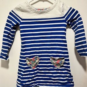 Mini Biden blue and white striped dress size 5-6y
